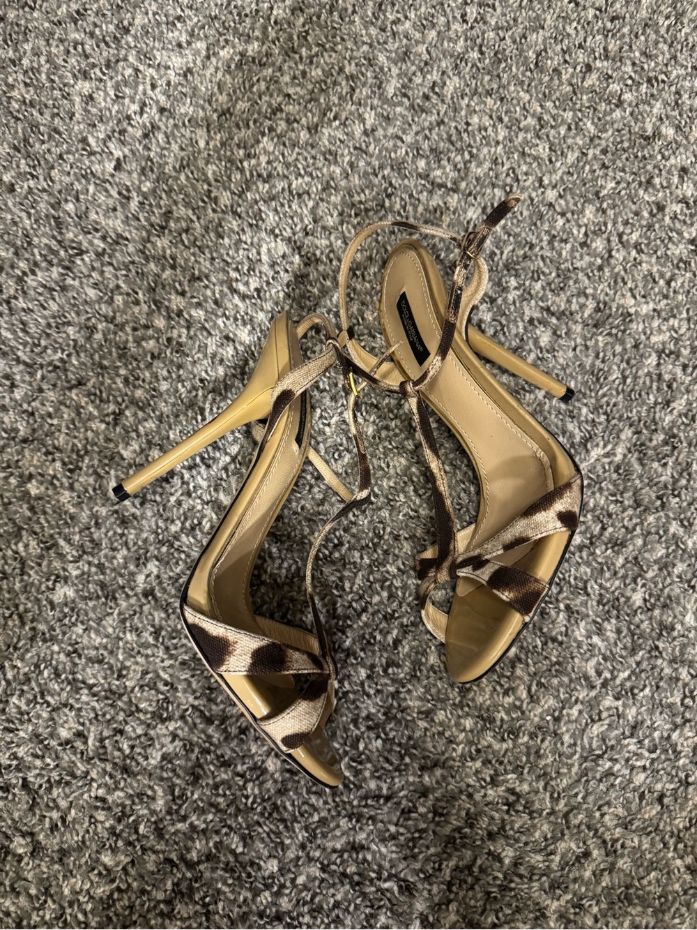 Dolce & Gabbana Vintage Leopard Strappy Stilettos